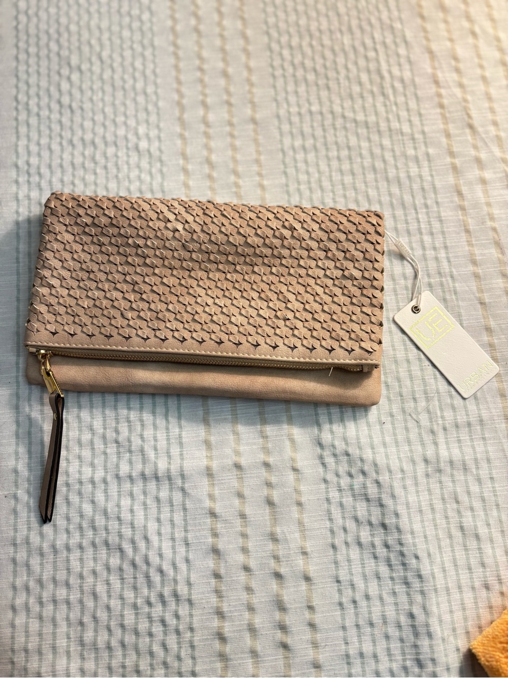 Urban Expressions Blush Woven Fold-Over Clutch